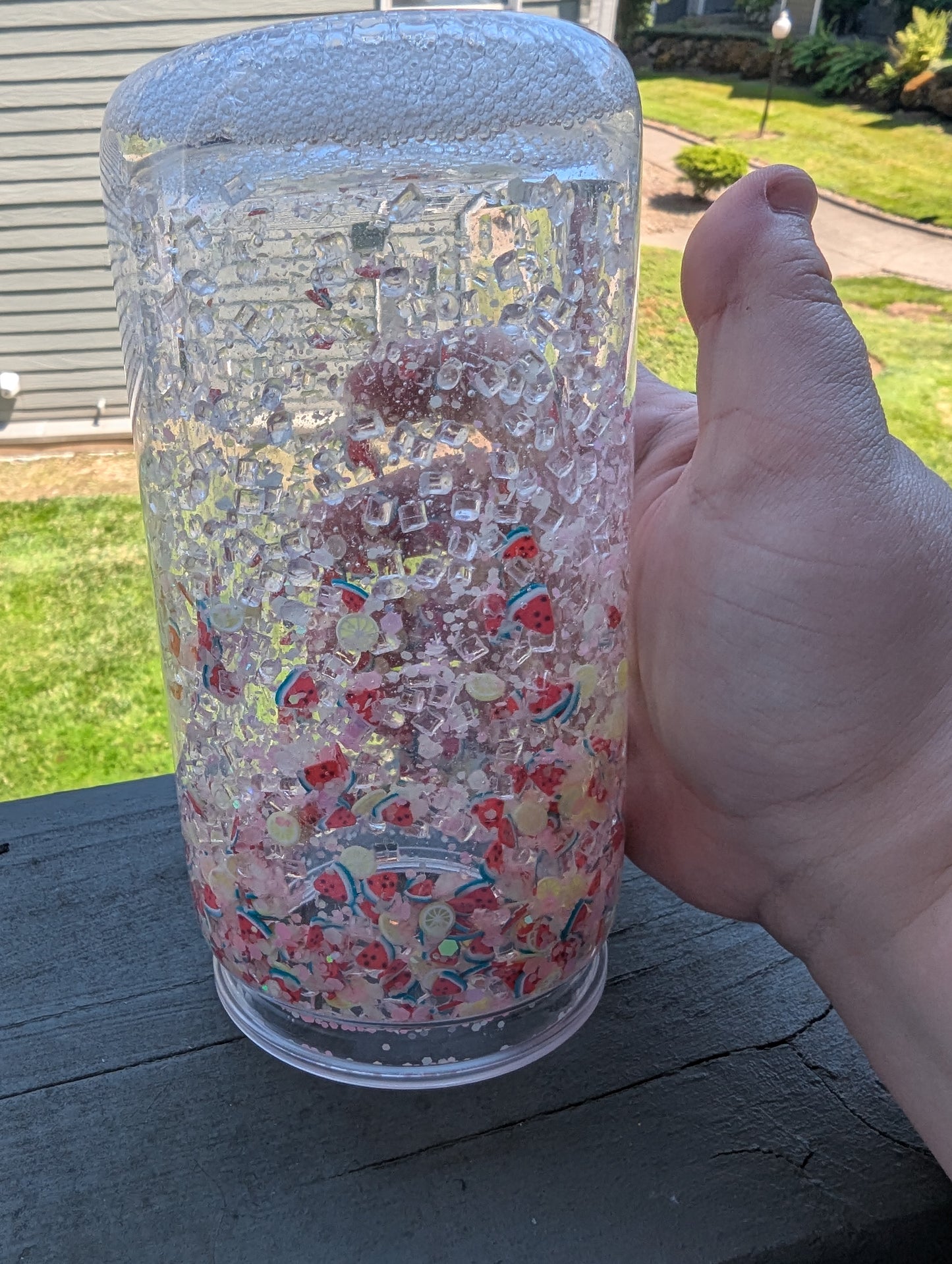 Watermelon lemonade tumbler
