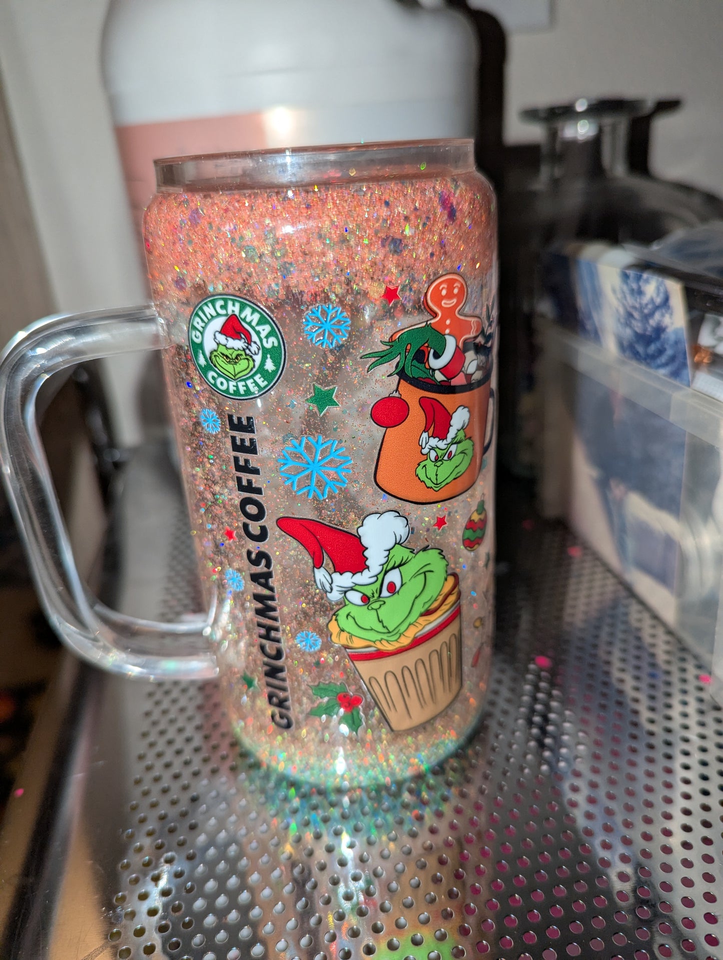 Grinchmas snowglobe tumbler