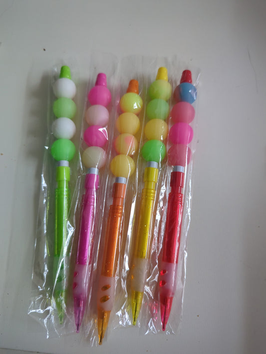 Glow in the dark beaded pencils