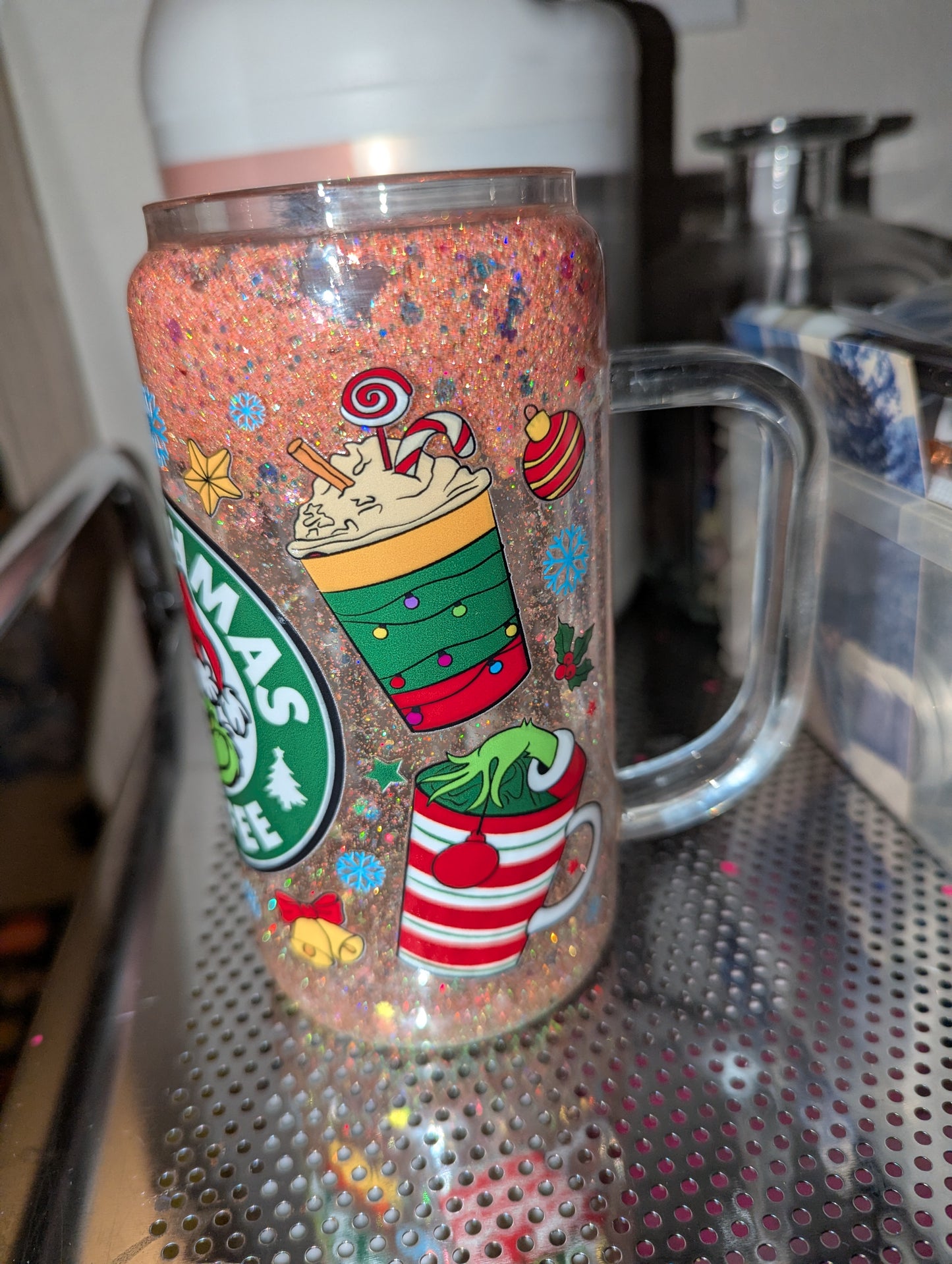 Grinchmas snowglobe tumbler
